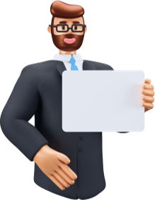 businessman with blank card paper
