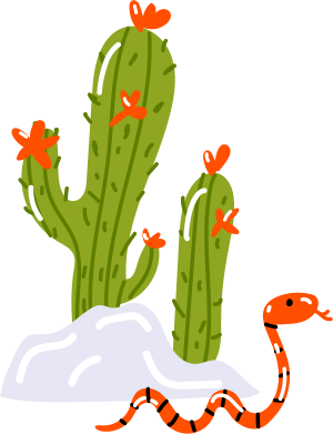 Cactus and snake