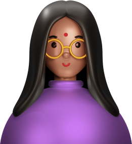 Avatar indian woman long hair wearing glasses