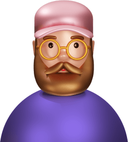 Avatar man beard wearing rounded glasses and hat or cap