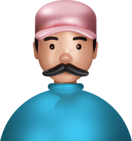 Avatar man moustache waring cap or hat