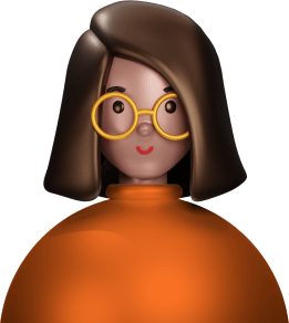Avatar woman short hair brown skinned  round glasses