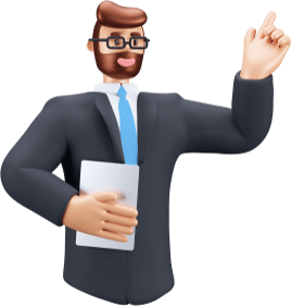businessman pointing up presentation