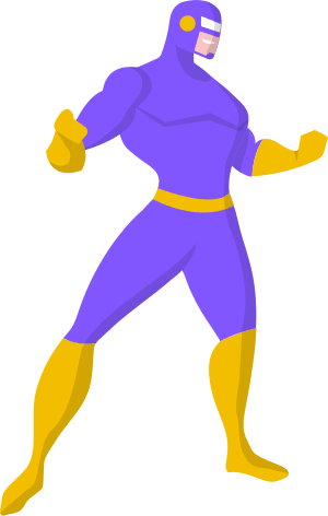Superhero pose for fight