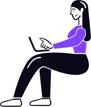 Female using laptop