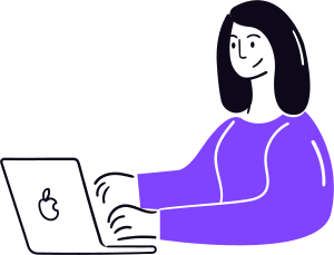Girl using Macbook laptop