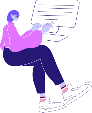Girl coding or writing