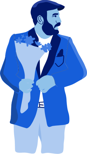 Man holding flower bouquet going on date