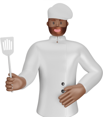 Man chef with spatula