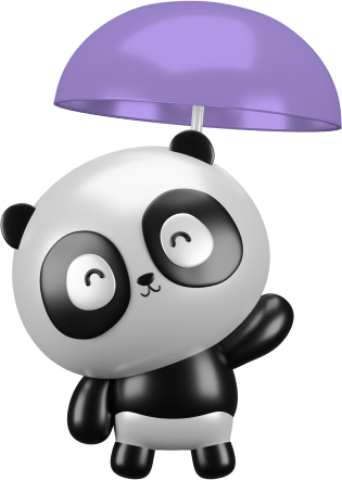 Panda wave hand umbrella