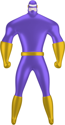 Superhero runner standing