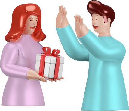 Dating guy getting gift from girl