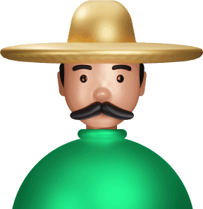 Avatar mexican man wearing hat