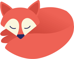 Fox taking a nap tail curved