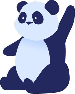 Panda waving while sitting