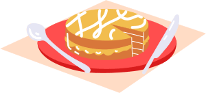 Slice eaten from a cake