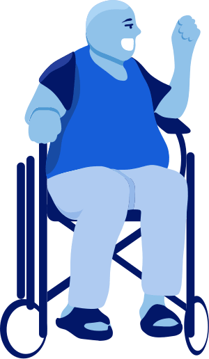 Man old on wheelchair