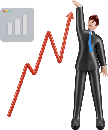 Business statistics graph businessman