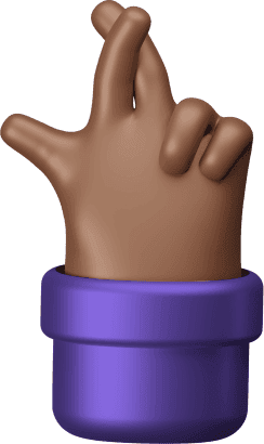 Hand fingers crossed brown