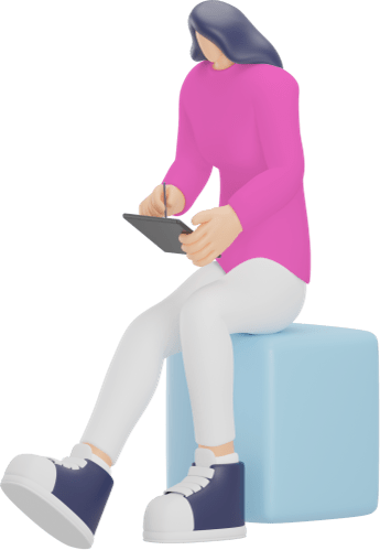 Girl using tablet or iPad with pen