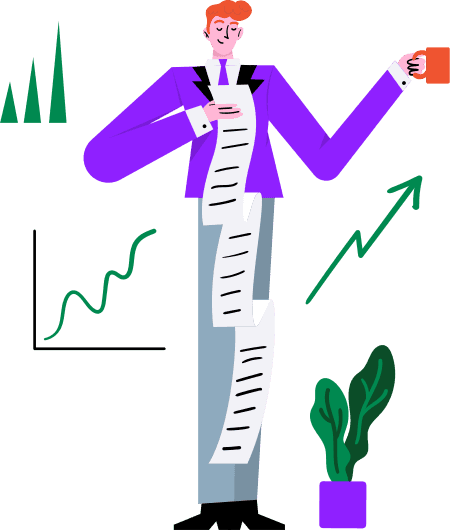 Guy checks list business analytics