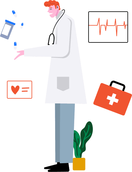 Guy doctor prescribing medical drugs