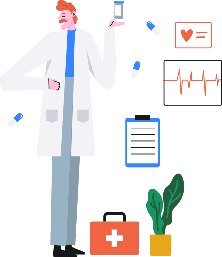 Guy takes medicine doctor